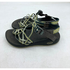 CHACO WOMEN'S HIKING‎ SANDALS VIRAM SIZE 7 BLACK MINT GREEN ADJUSTABLE STRAPPY